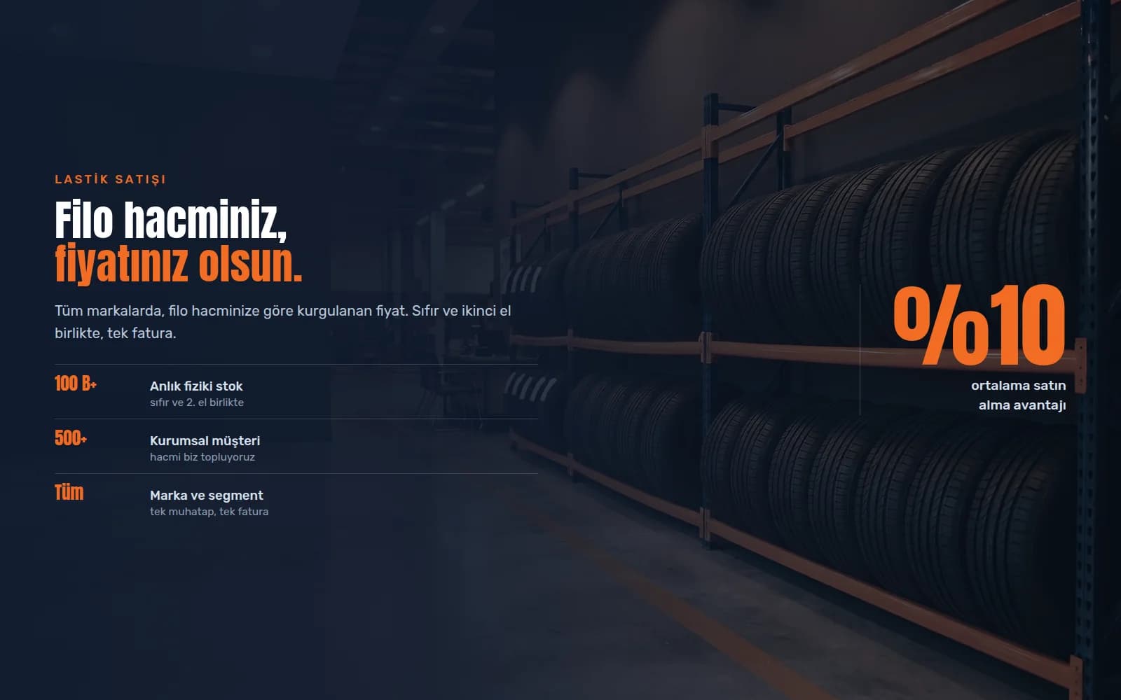 Brand-new corporate fleet tires displayed on racks at a Checklas tire sales area