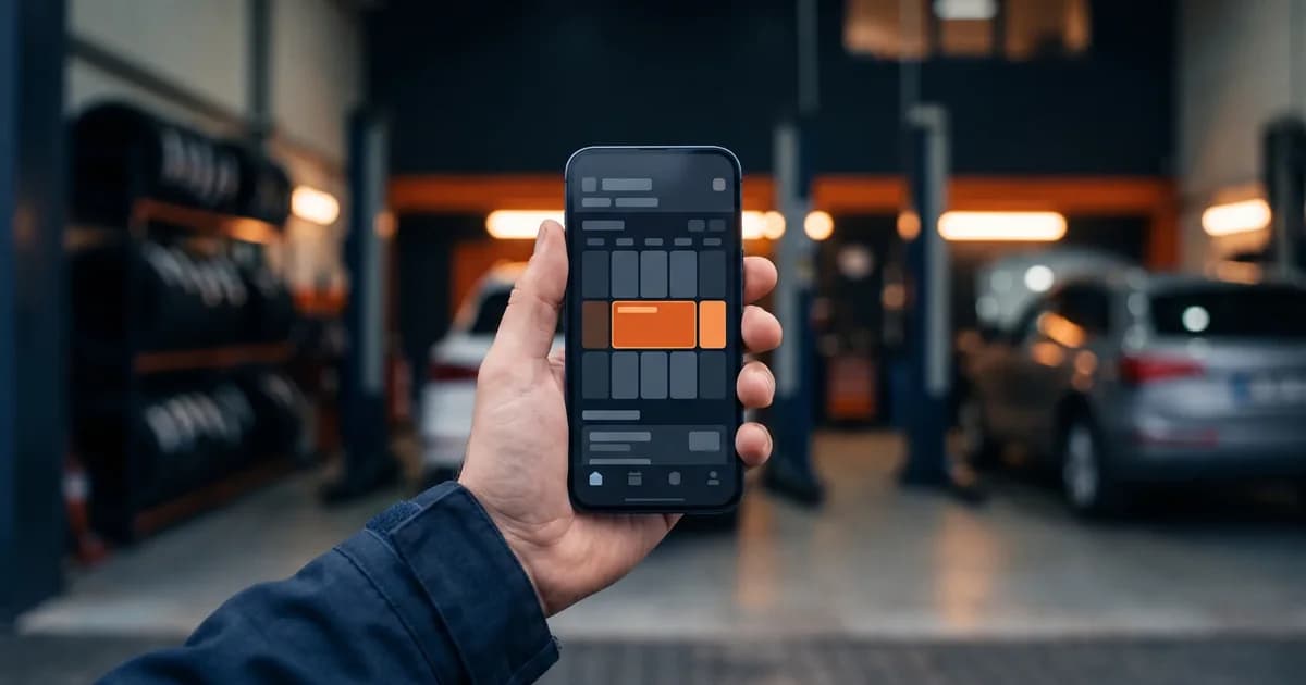 Online tire appointment: a booking calendar on a smartphone